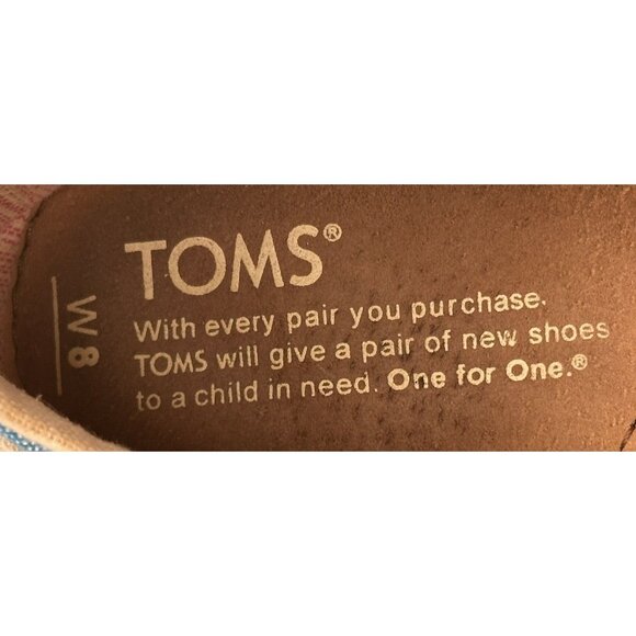 TOMS Womens Shoes Alpargata Original Canvas Classics Blue/White Striped Size 8 - Picture 9 of 12